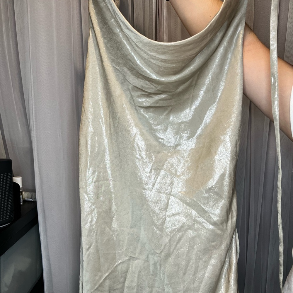 Cowl Neck Champagne Dress